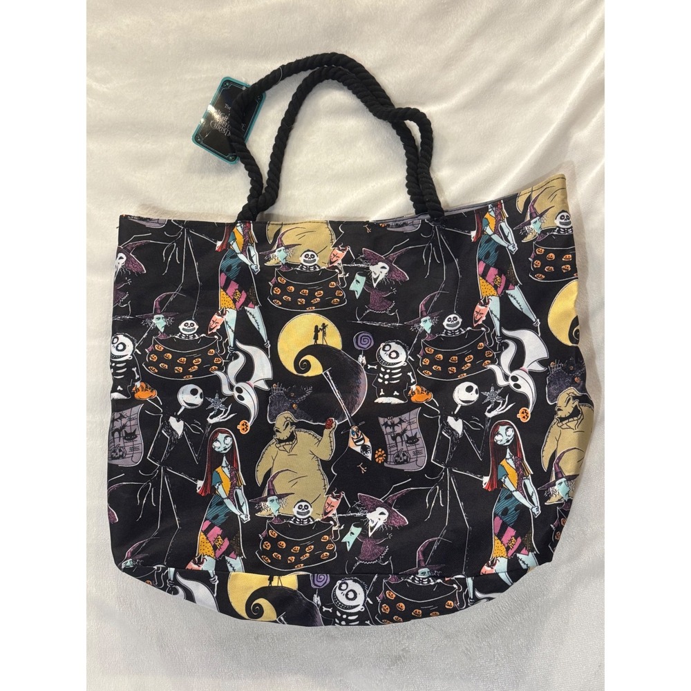 Disney Nightmare Before Christmas Canvas Tote Bag Rope Handles Jack Sally